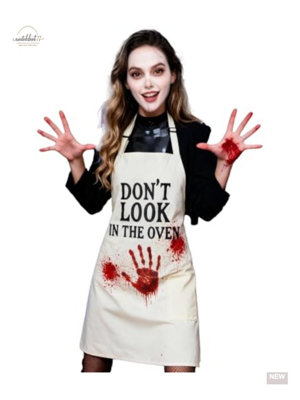 Halloween Apron Funny Blood Splatter Bib Adjustable Cooking Grilling Gift